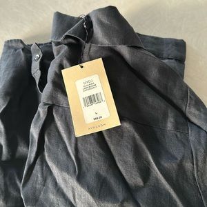 NYDJ Linen Blouse in Navy